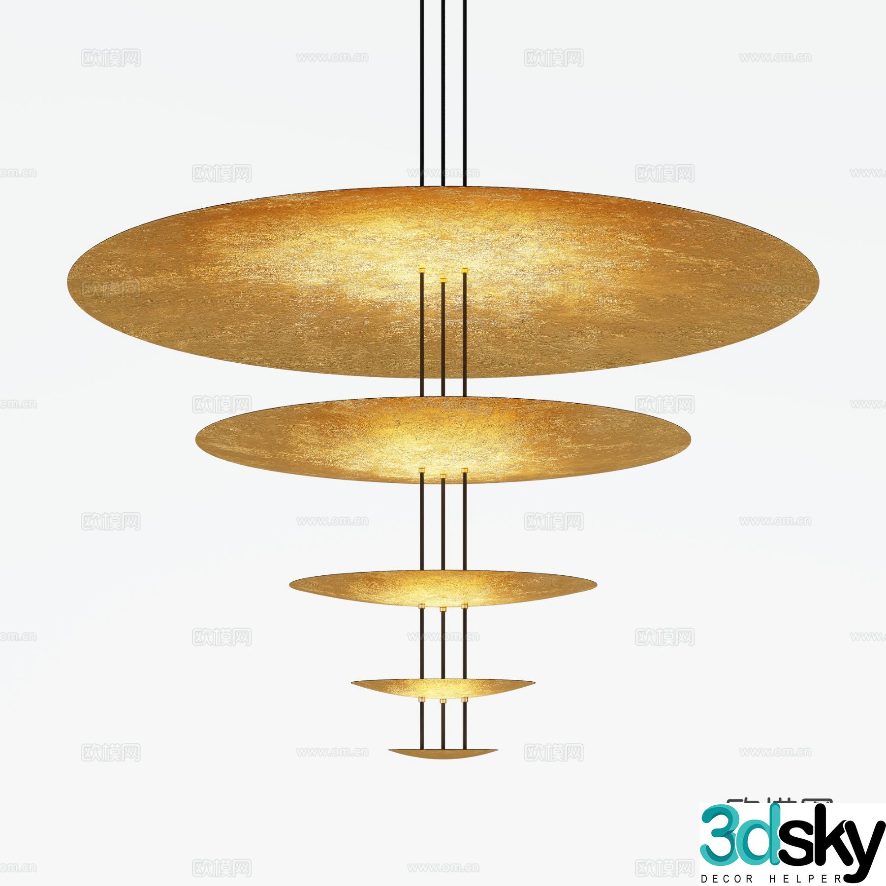 Light luxury chandelier hall chandelier 3d model