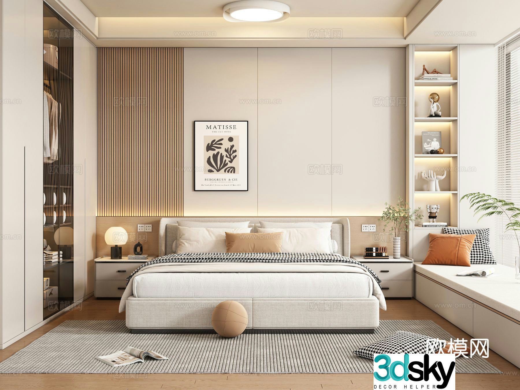 Cream style bedroom master bedroom 3d model
