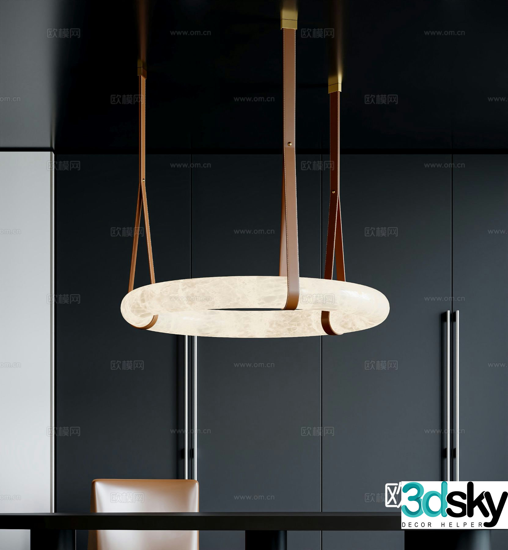 Ring chandelier hall chandelier 3d model