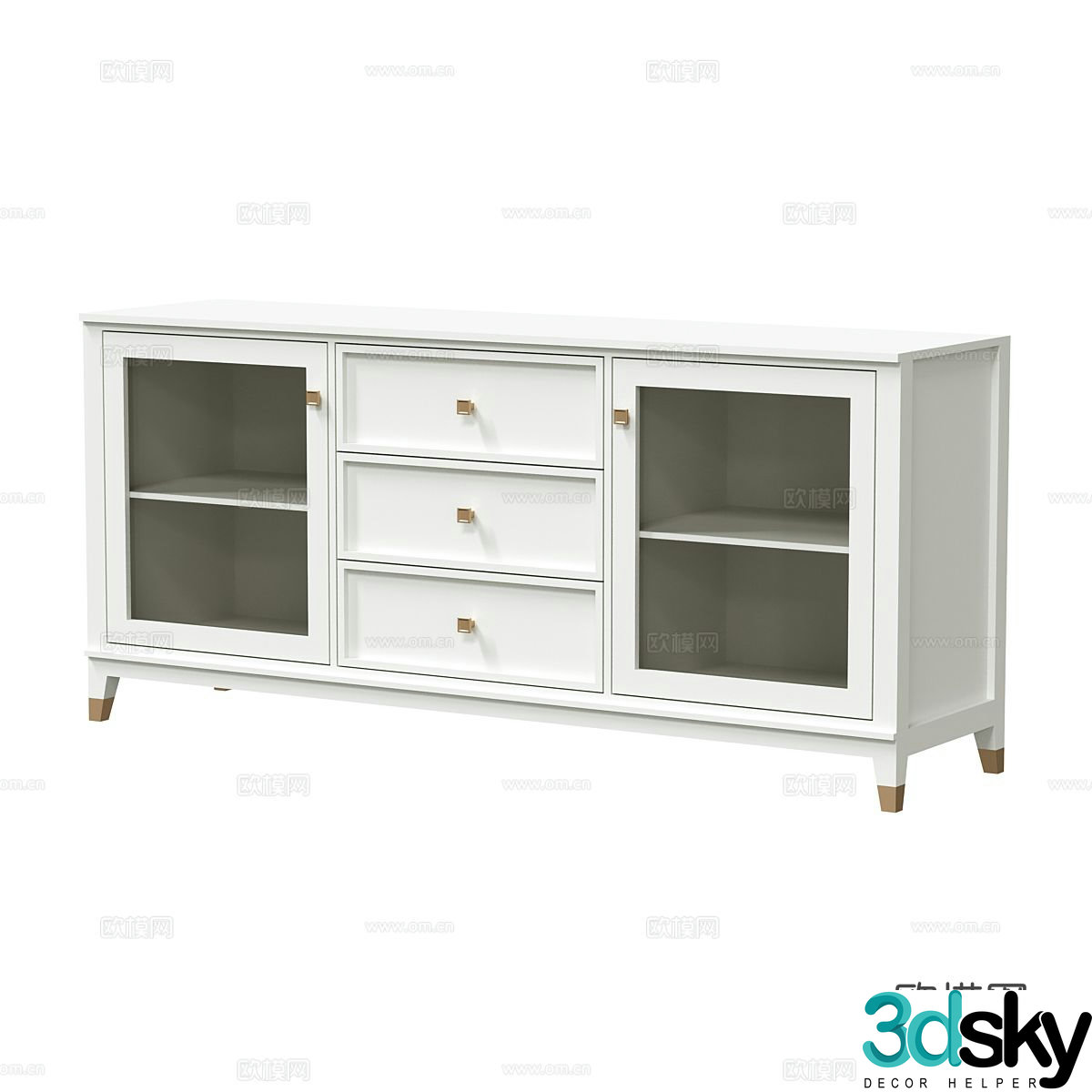 Simple European sideboard 3D model