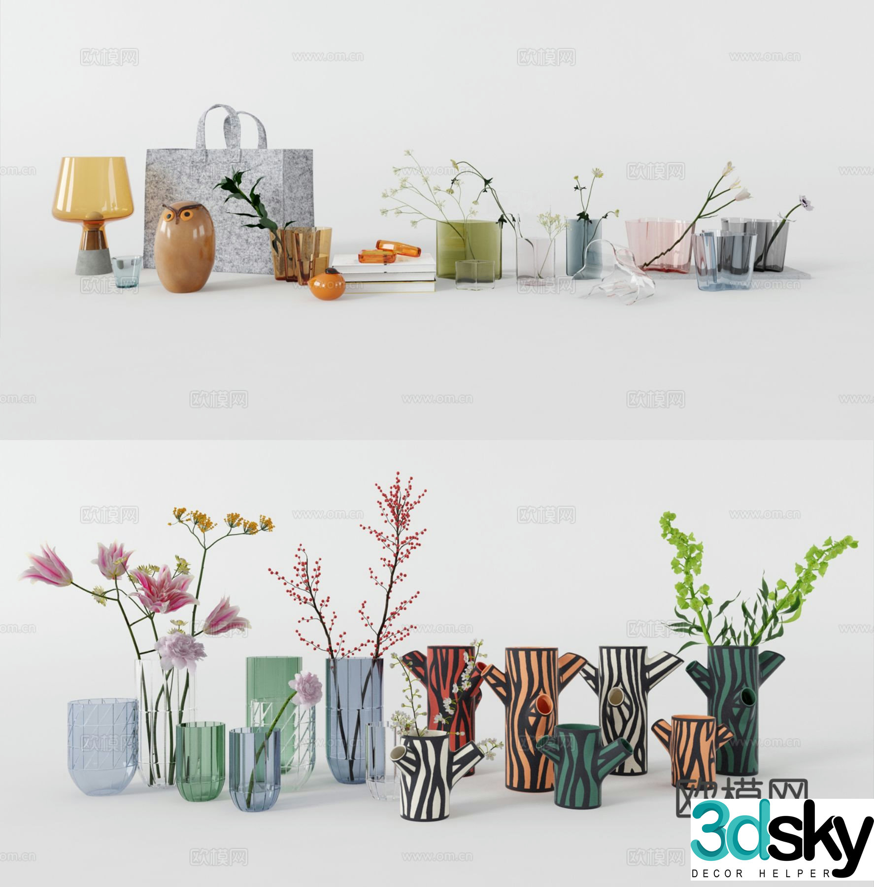 Modern decorations furnishings vase ornaments 3d model