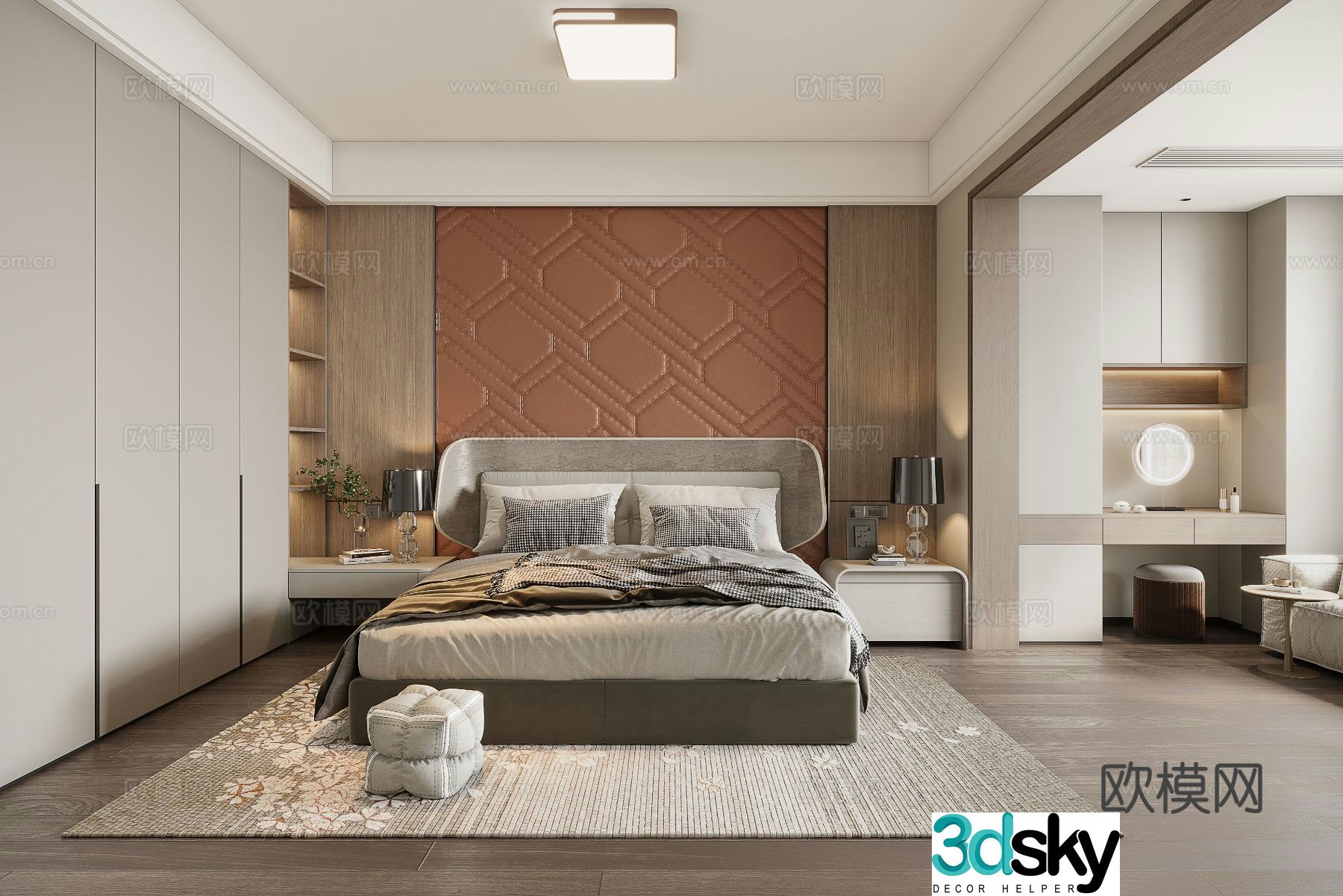 Modern bedroom master bedroom 3d model