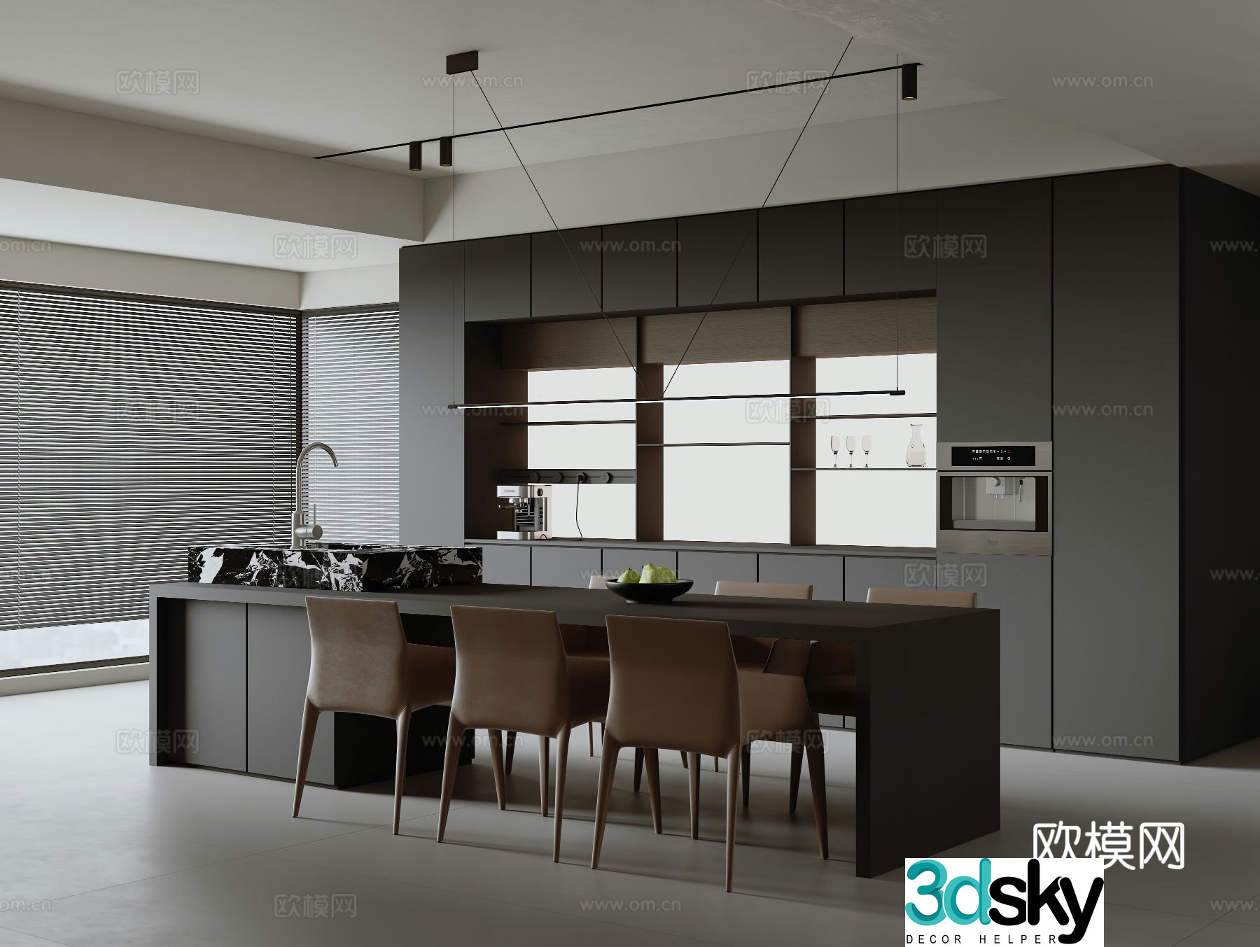 Italian island restaurant 3d model