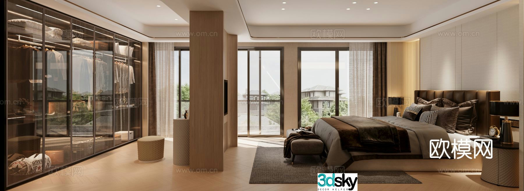 Light luxury bedroom master bedroom 3d model