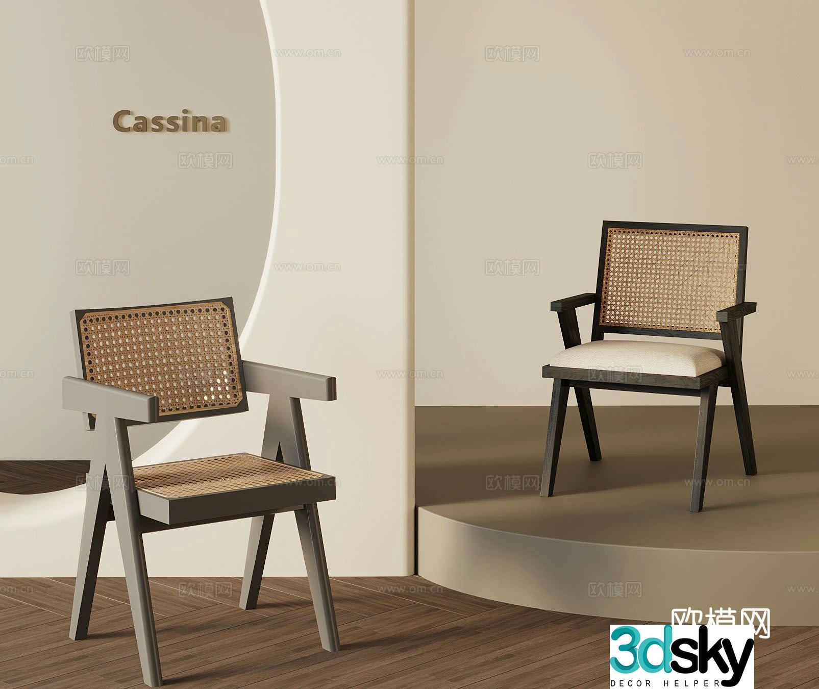 Wabi-sabi chair dining chair 3d model