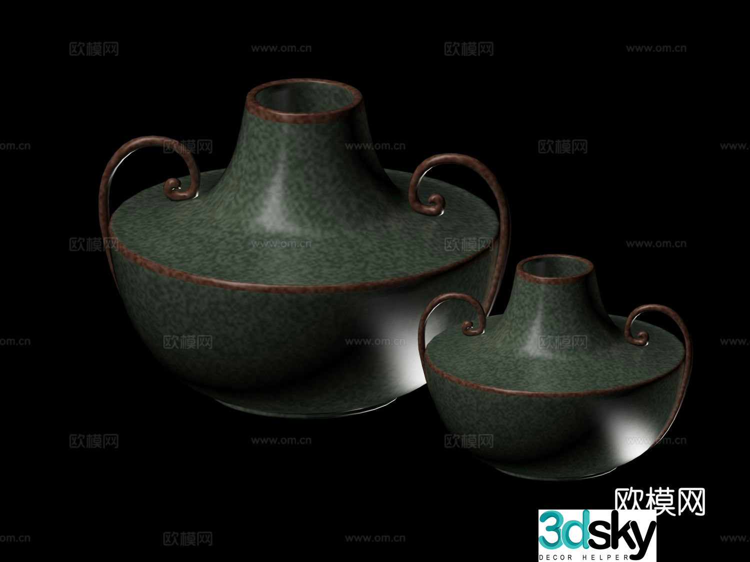 Chinese style porcelain vase 3d model