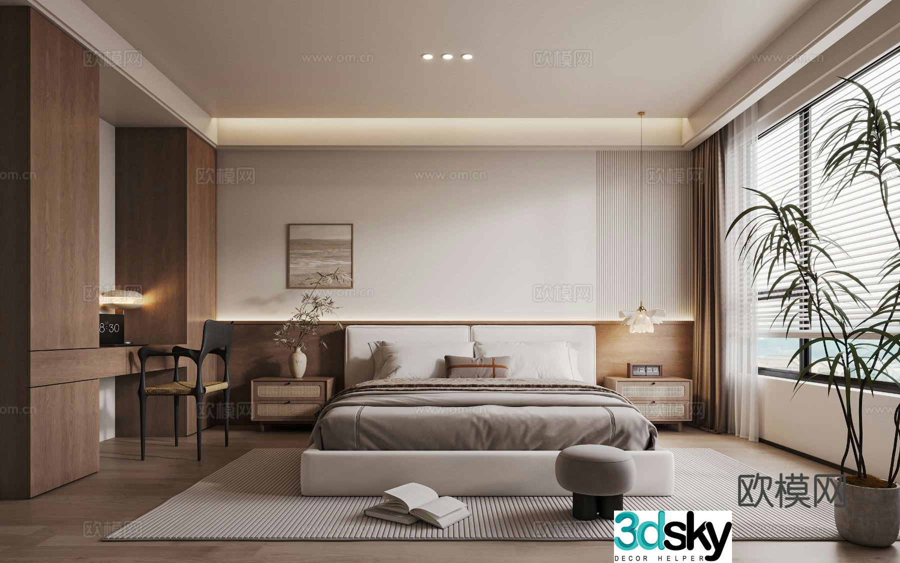 Medieval style bedroom master bedroom 3d model