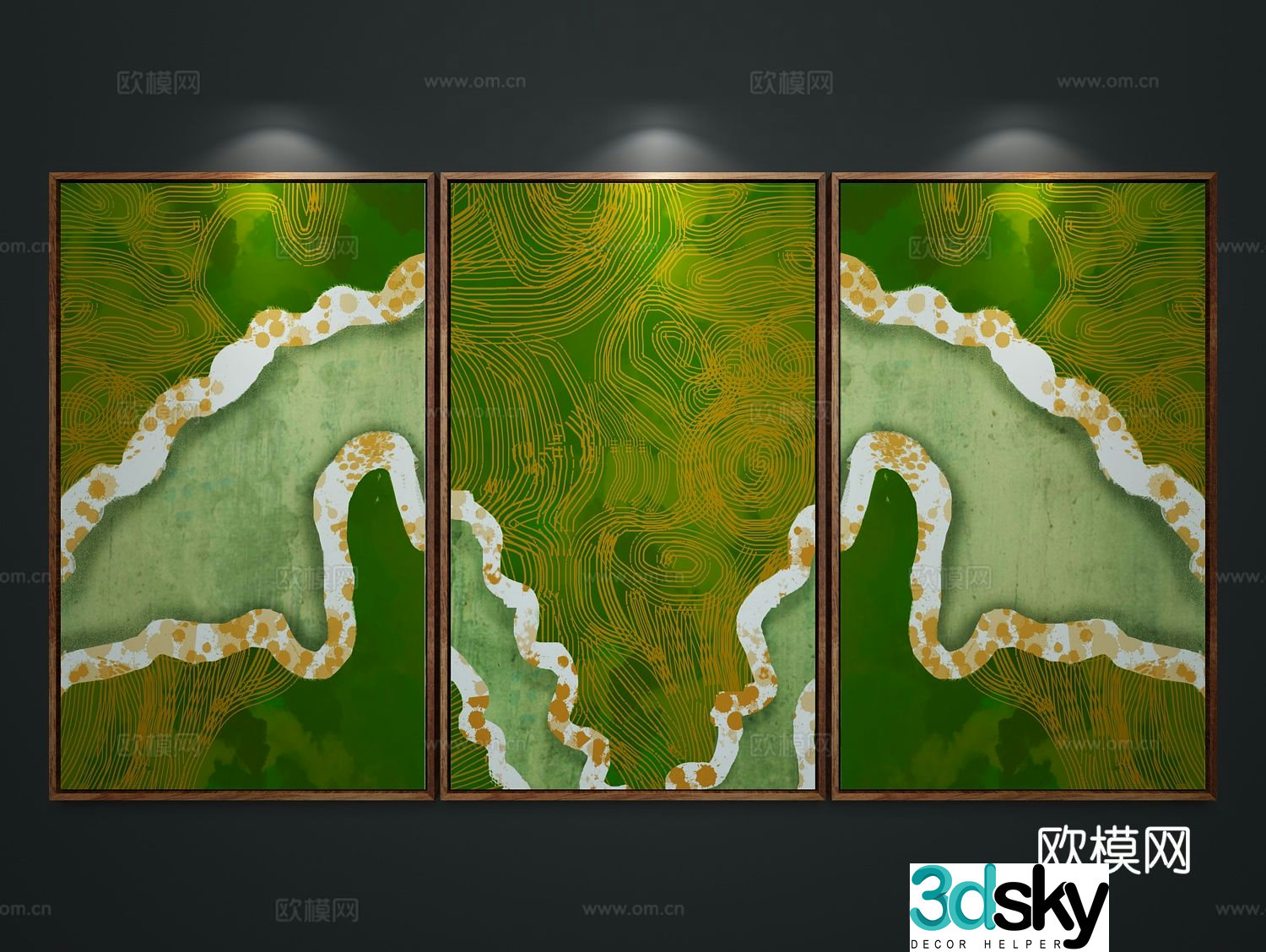 New Chinese style decorative painting art painting hanging painting 3d model