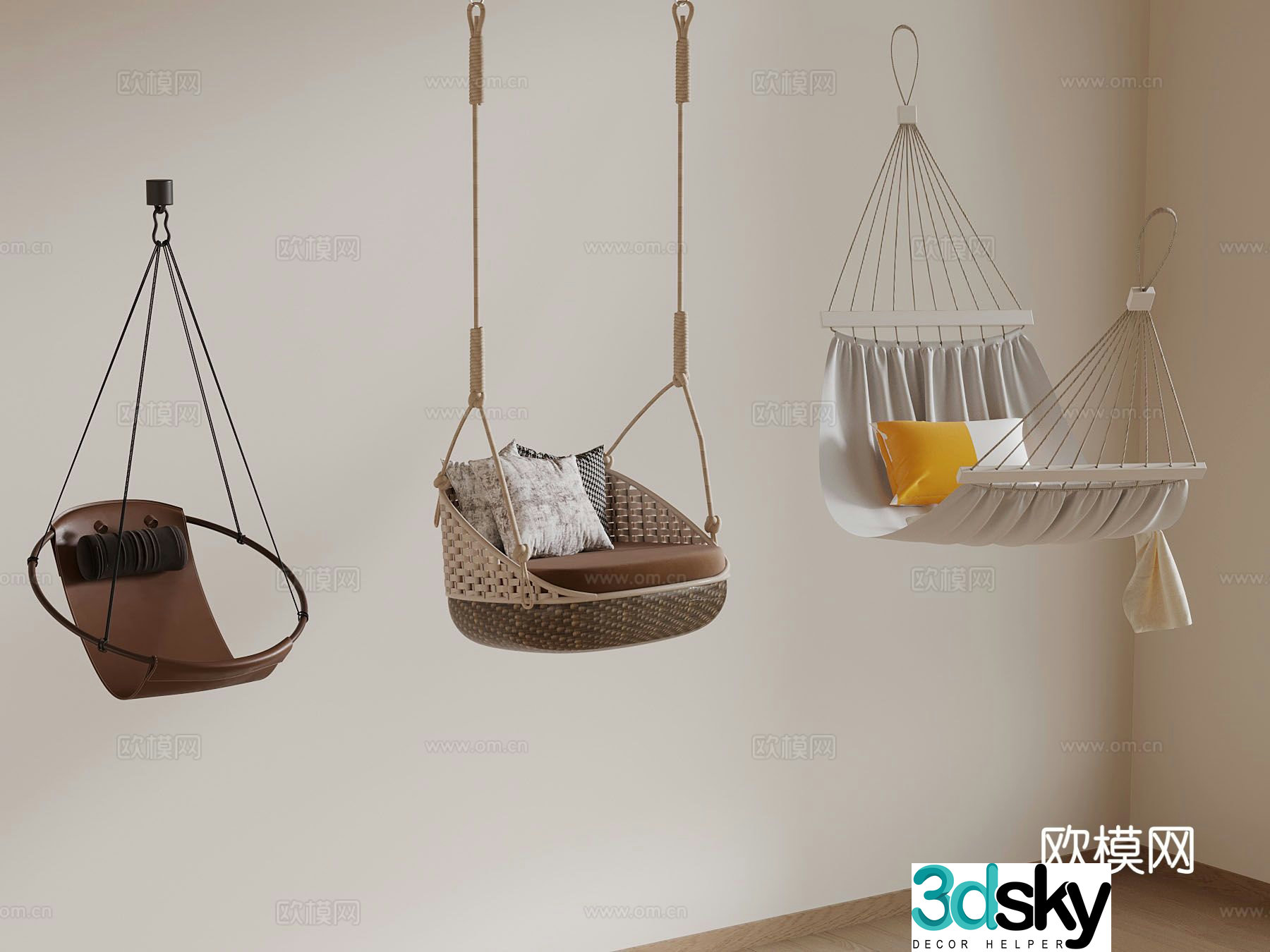Modern hammock hanging chair 3d model