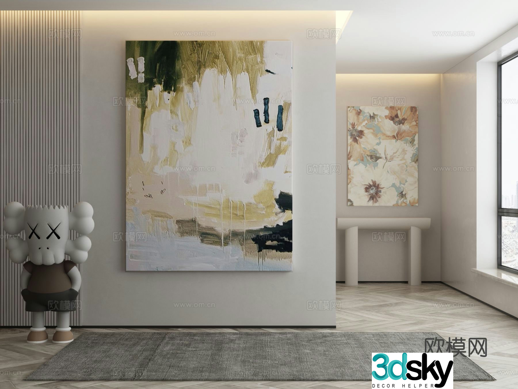 Decorative painting texture painting hanging painting 3d model