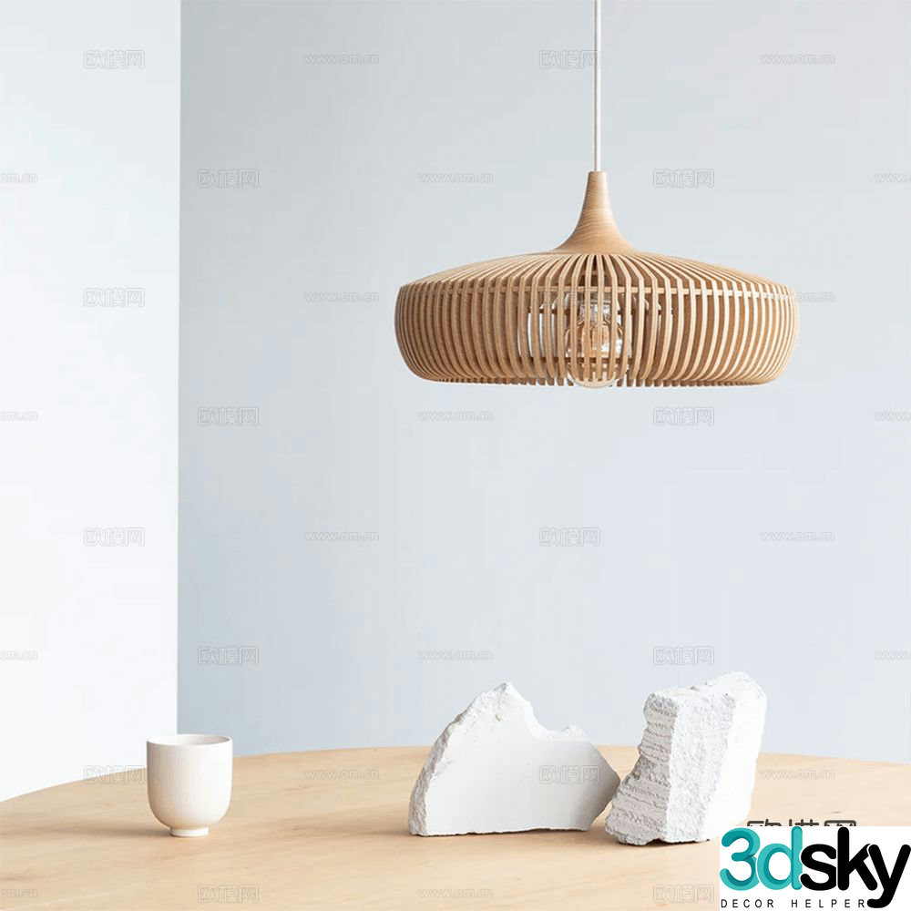 UMAGE rattan chandelier lantern chandelier 3d model