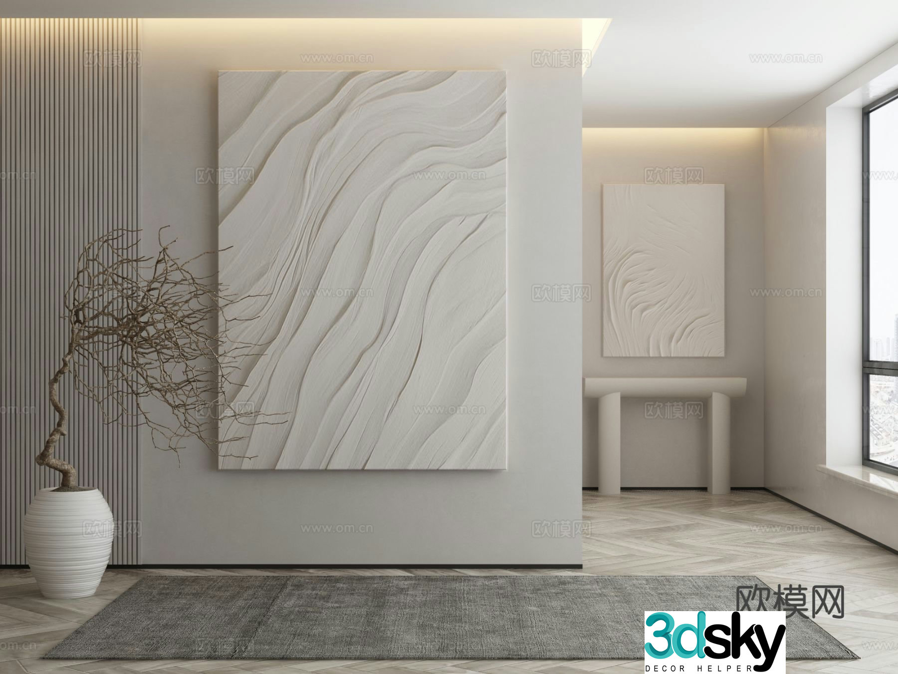 Modern decorative painting texture painting 3d model