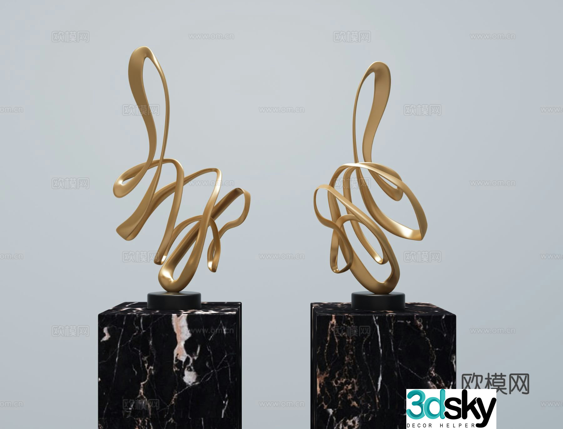 Modern metal sculpture ornaments artwork 3d model