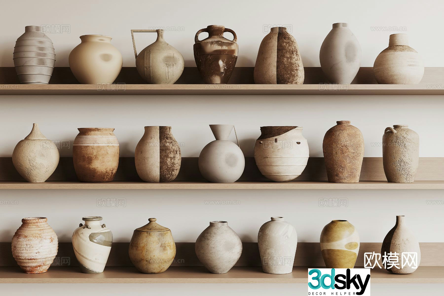 Medieval style pottery pot earthen pot vessel 3d model