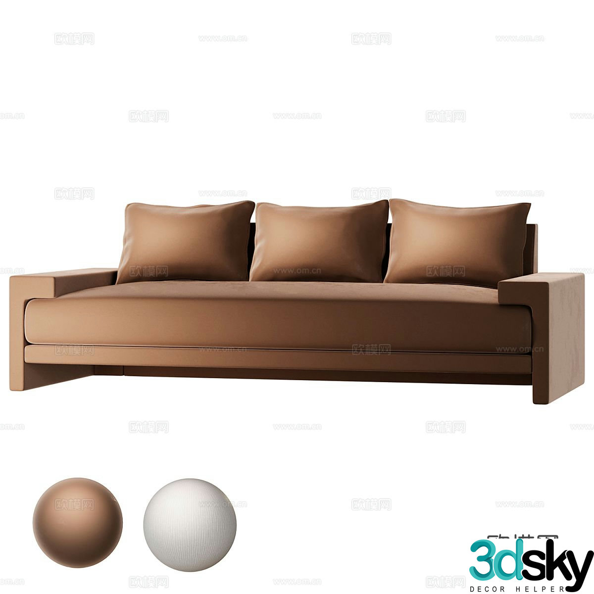 Italian three-seat sofa 3D model