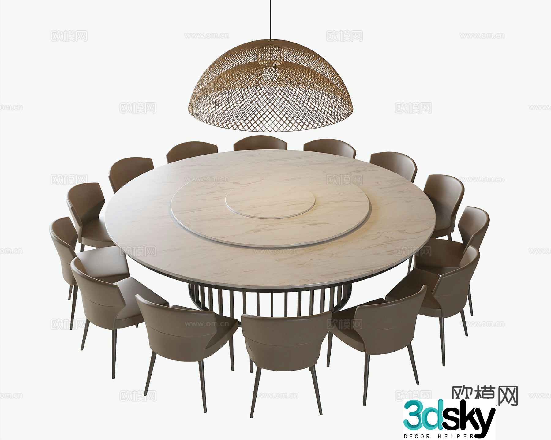 Box dining table and chairs large dining table and chairs 3d model
