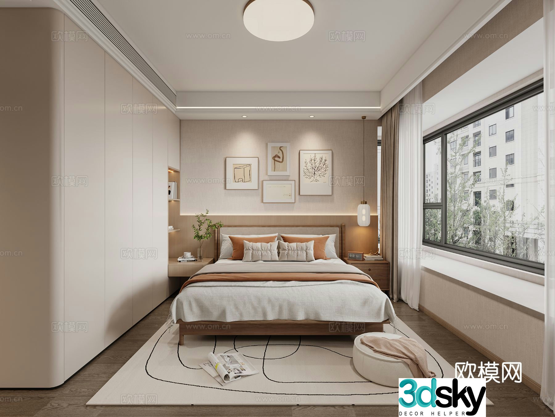 Modern bedroom master bedroom 3d model
