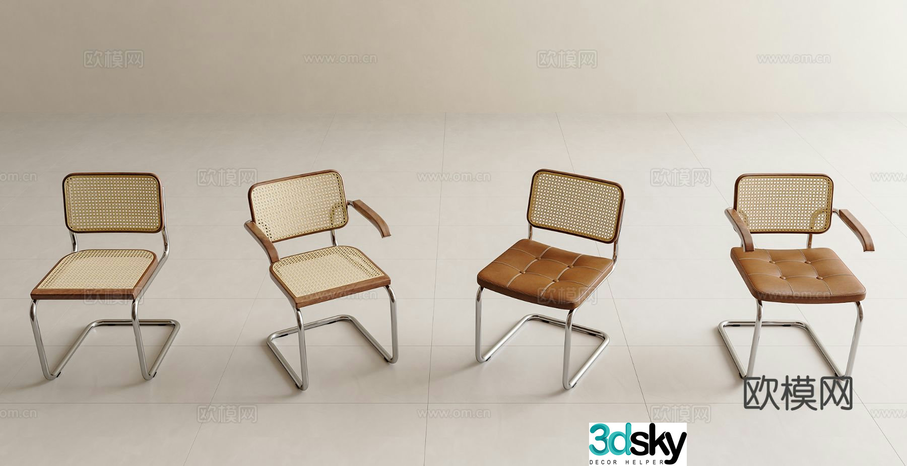 Medieval style chair dining chair 3d model