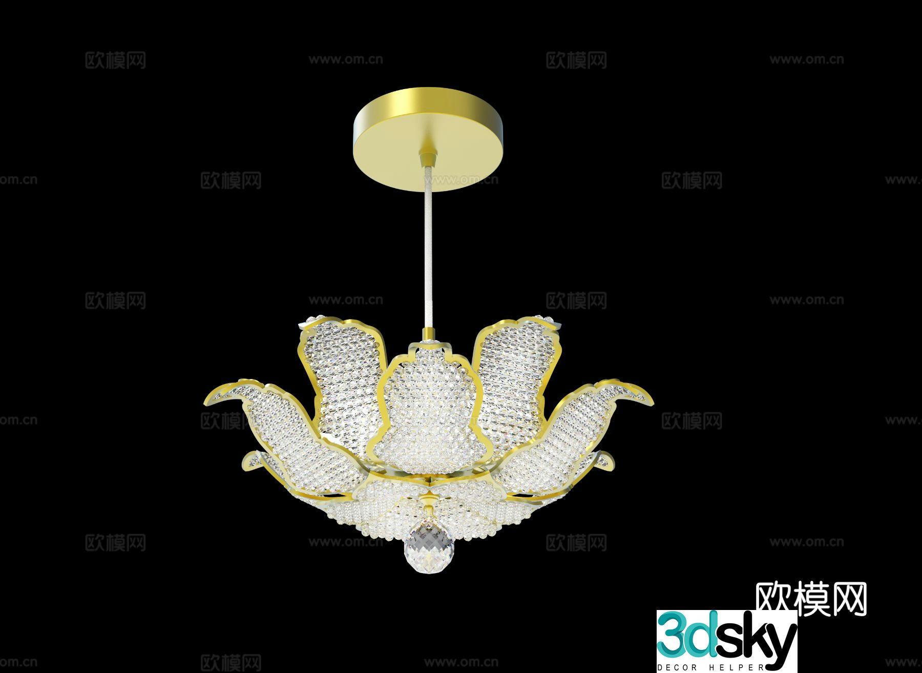 French crystal lamp 3d model