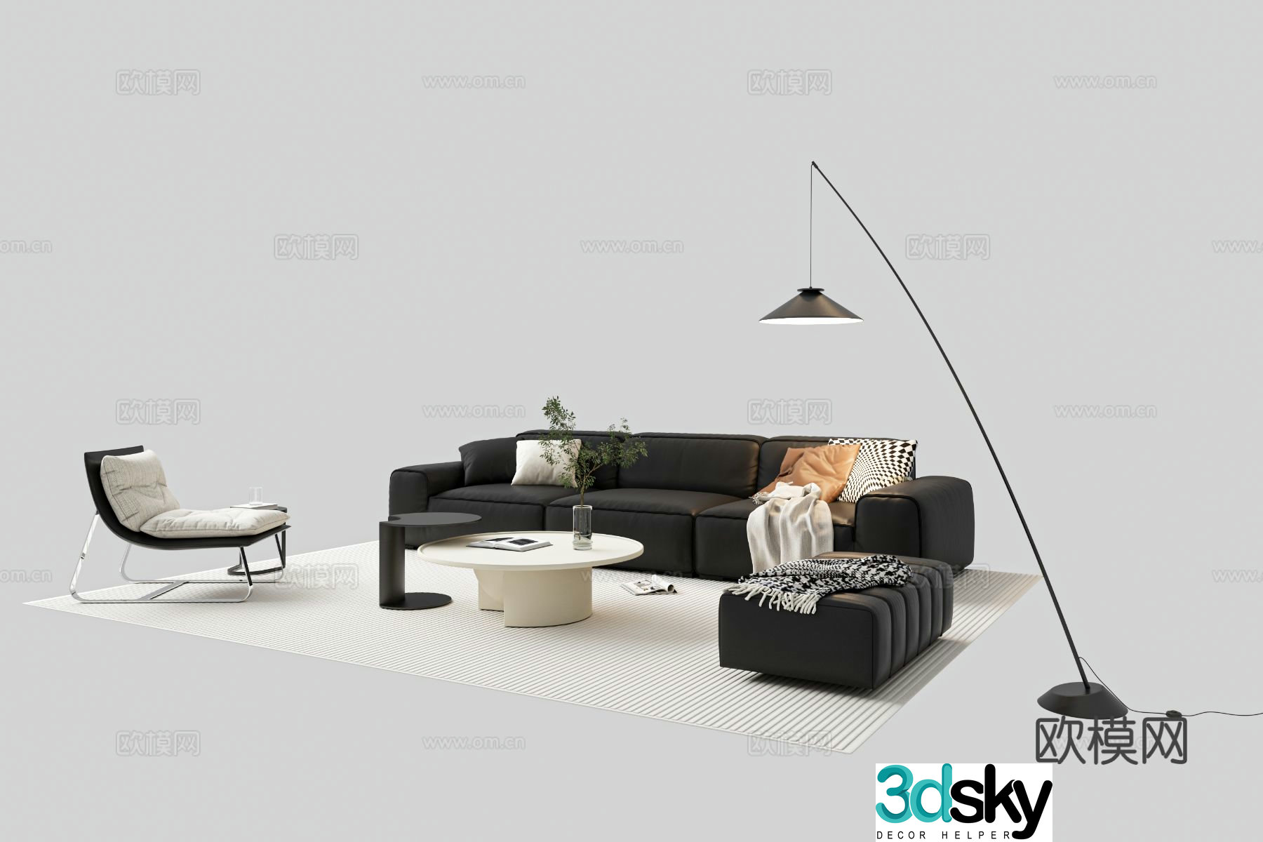 Modern sectional sofa 3d model