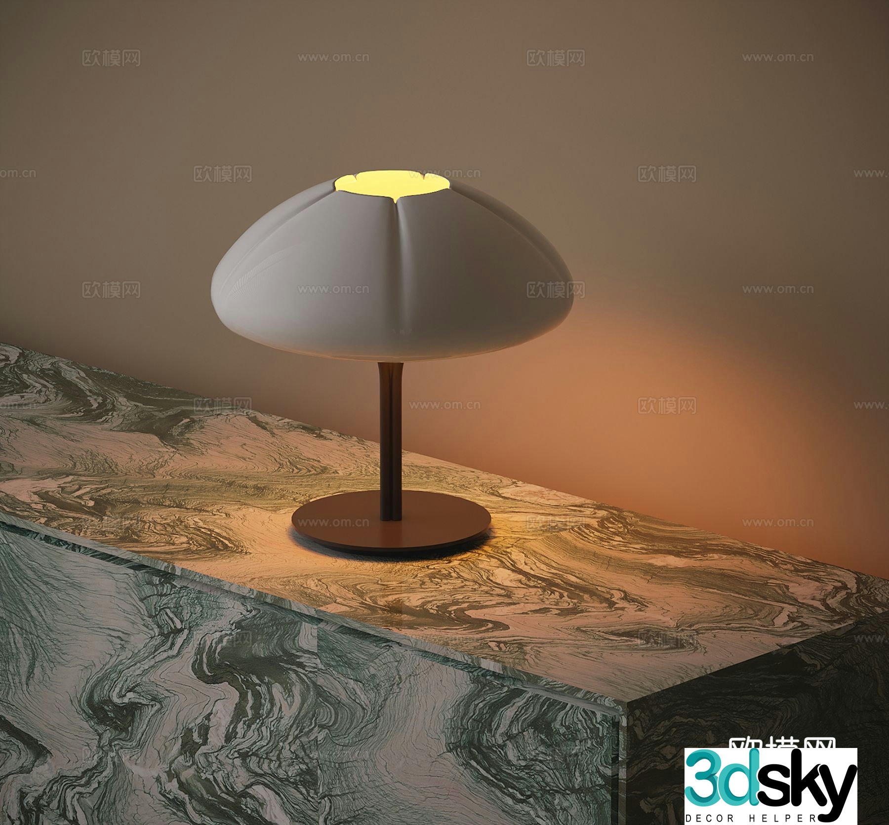 Mushroom table lamp 3d model