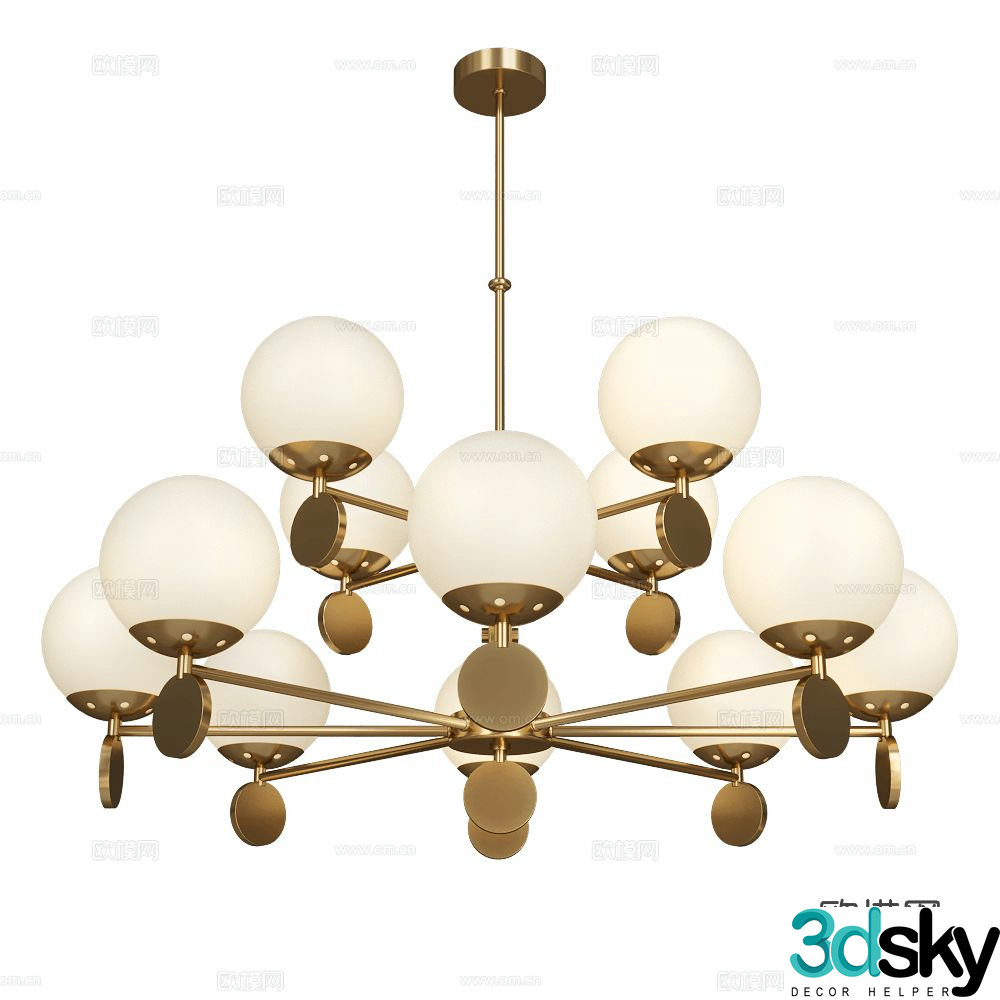 Stilfort multi-head chandelier 3d model