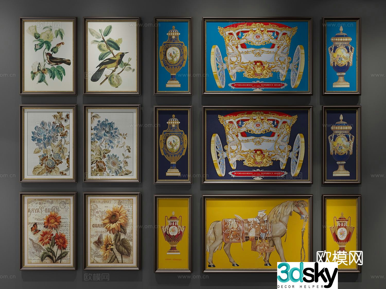 European art painting decorative painting 3d model