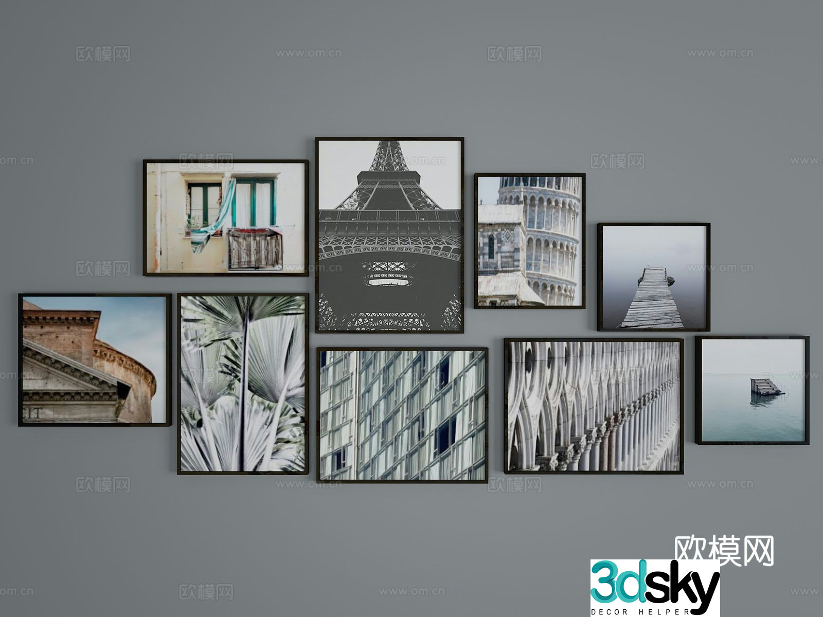 Modern architectural painting decorative painting 3d model
