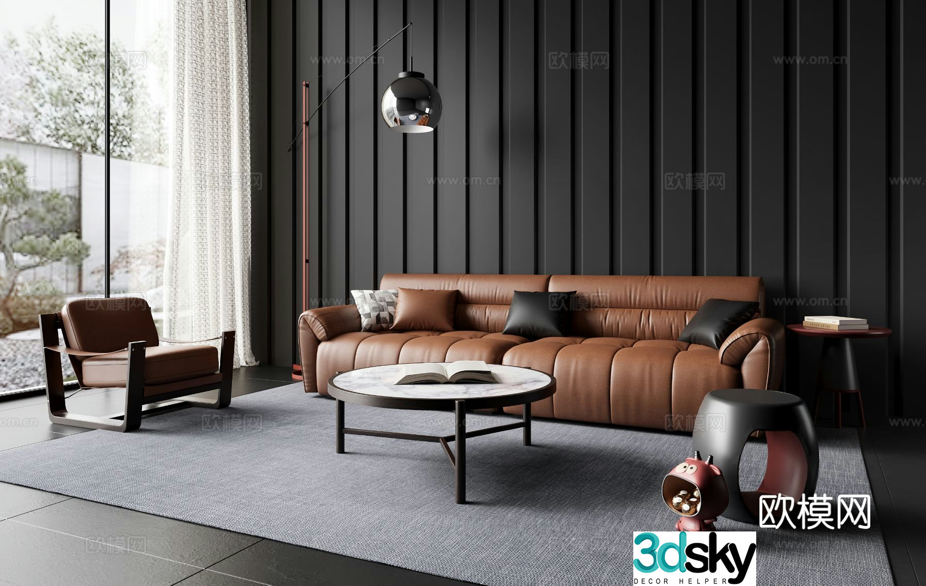 Italian sectional sofa 3d model