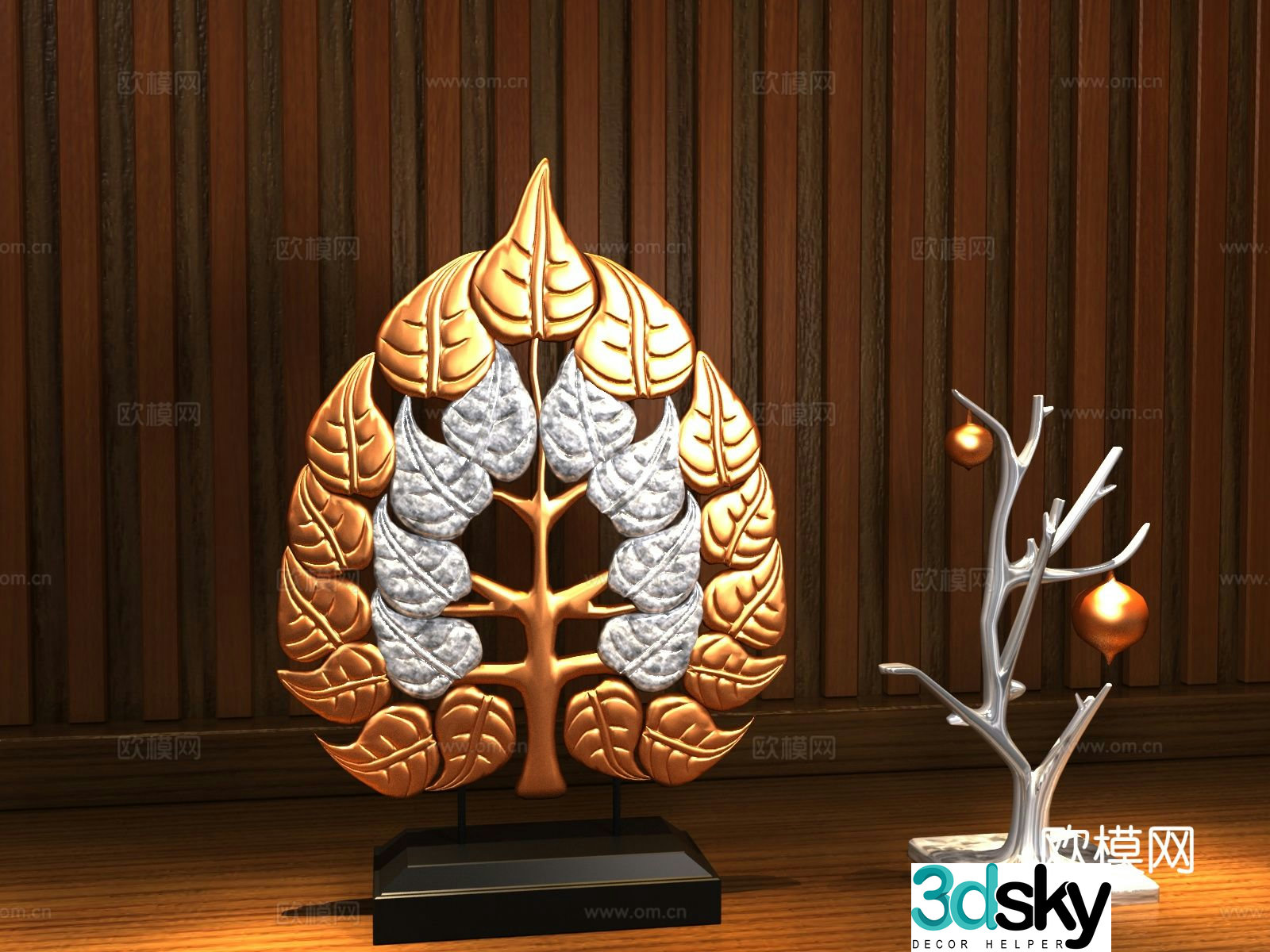 Southeast Asian ornaments decorations leaf ornaments 3D model