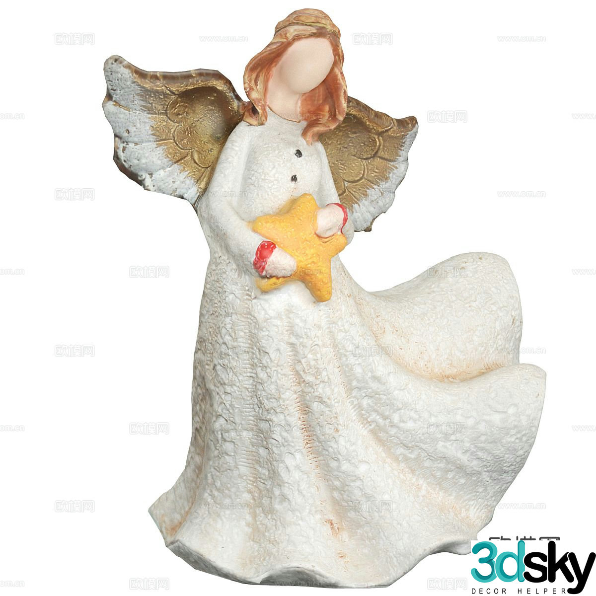 Modern angel sculpture figure sculpture 3d model