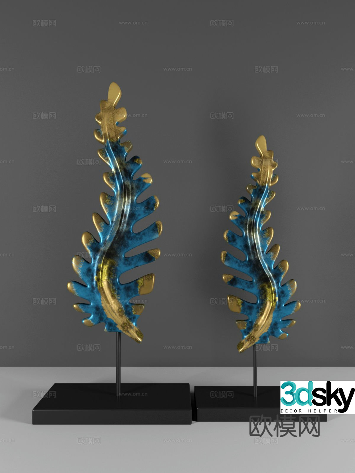 Modern leaf ornaments furnishings 3d model