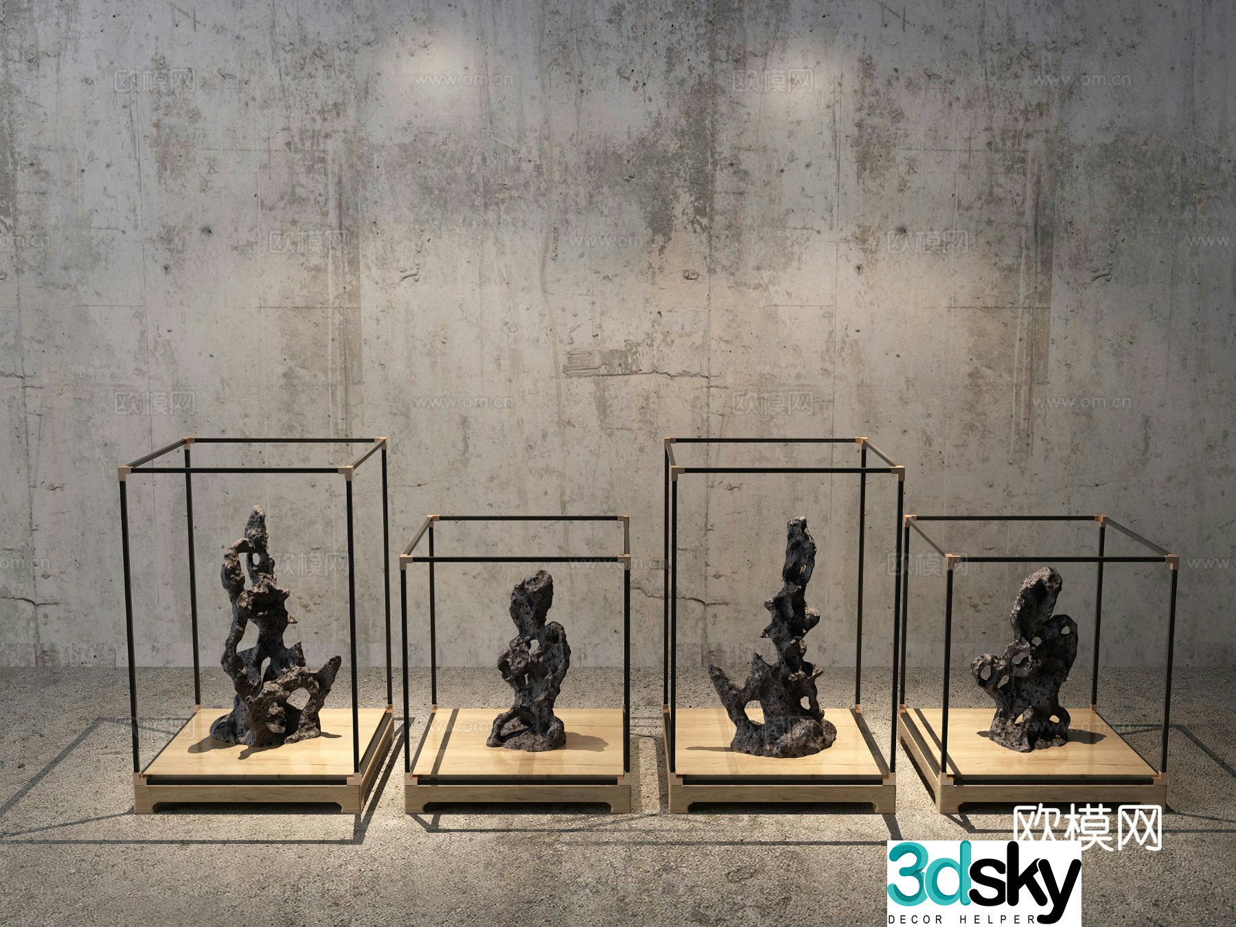 New Chinese style Taihu stone sculpture 3d model