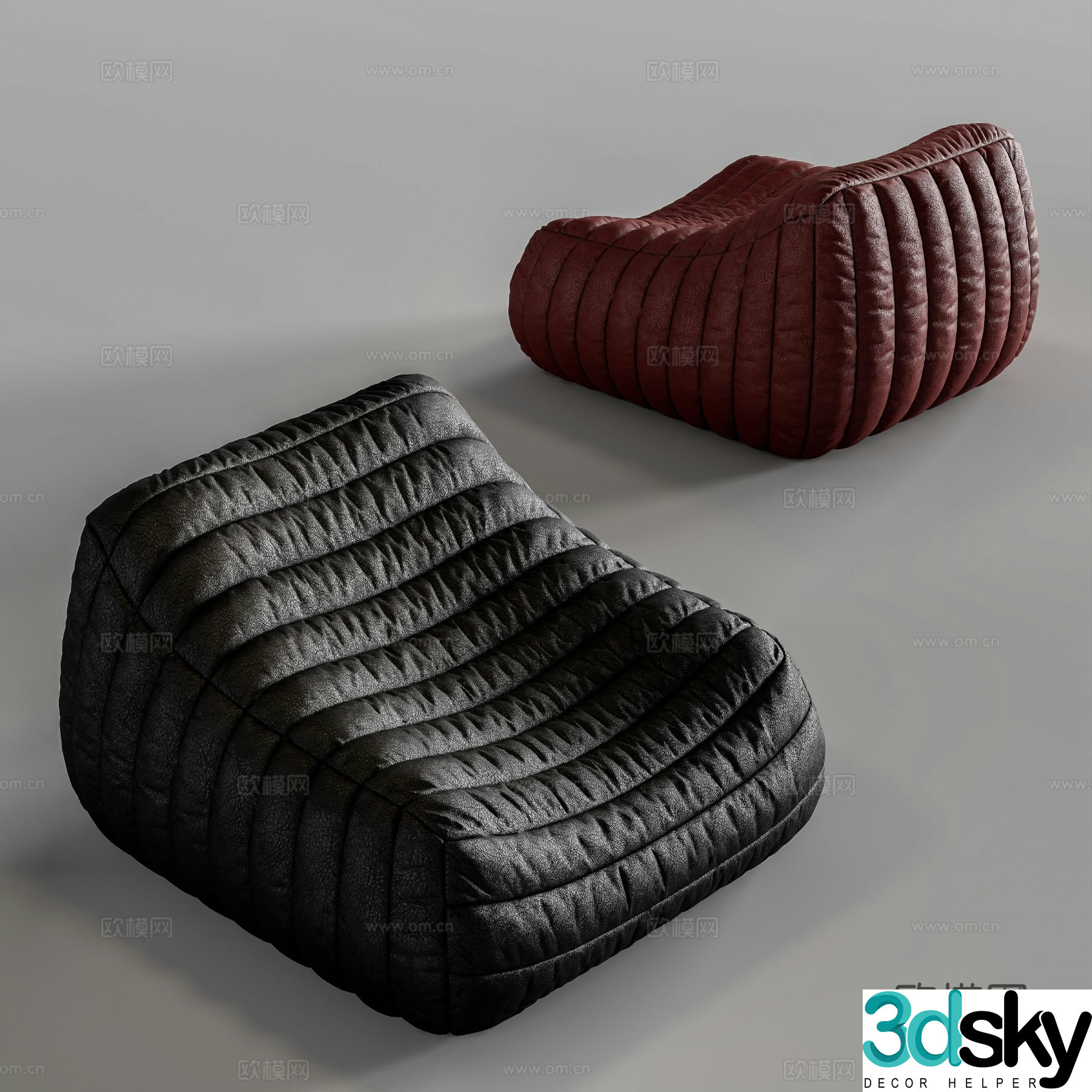 Modern beanbag sofa 3d model