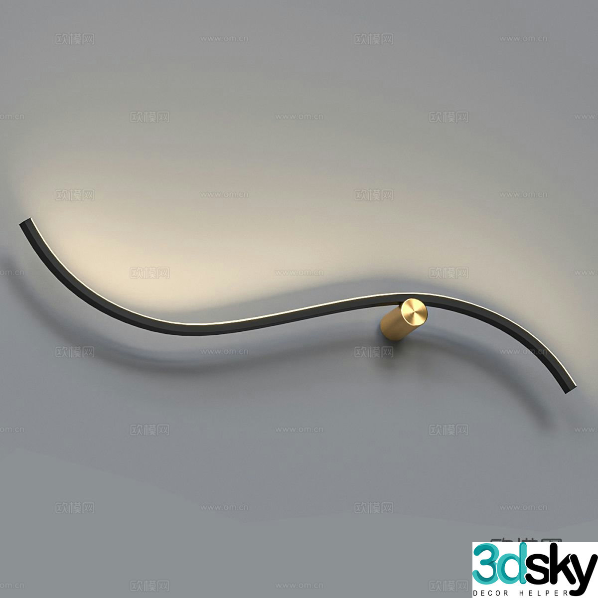 Strip wall light curved wall light ambient light 3d model