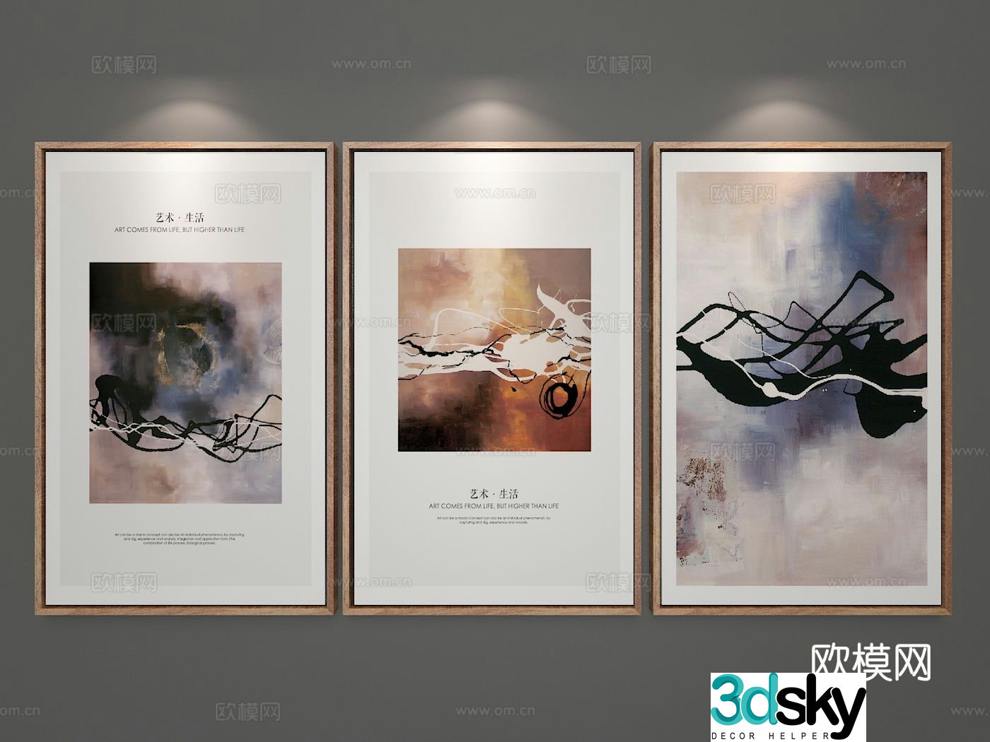 Decorative painting art painting hanging painting 3d model