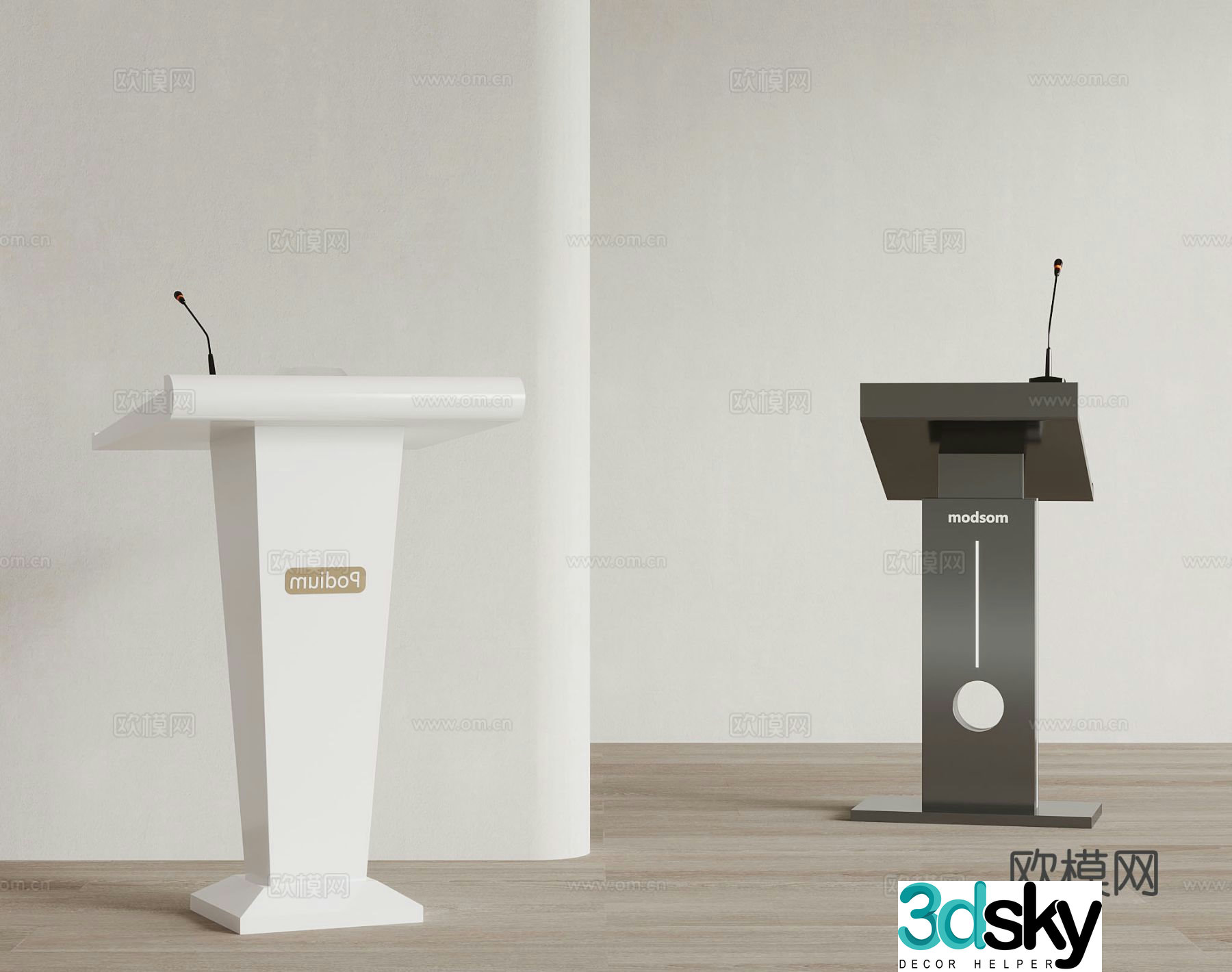 Lecture podium speaking podium hosting podium welcome podium 3D model