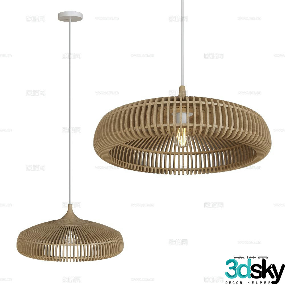 UMAGE solid wood chandelier 3d model