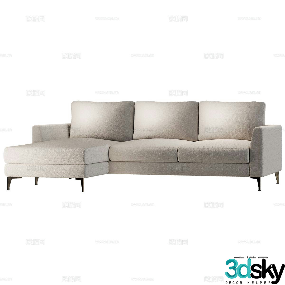 Modern corner sofa multi-person sofa 3d model