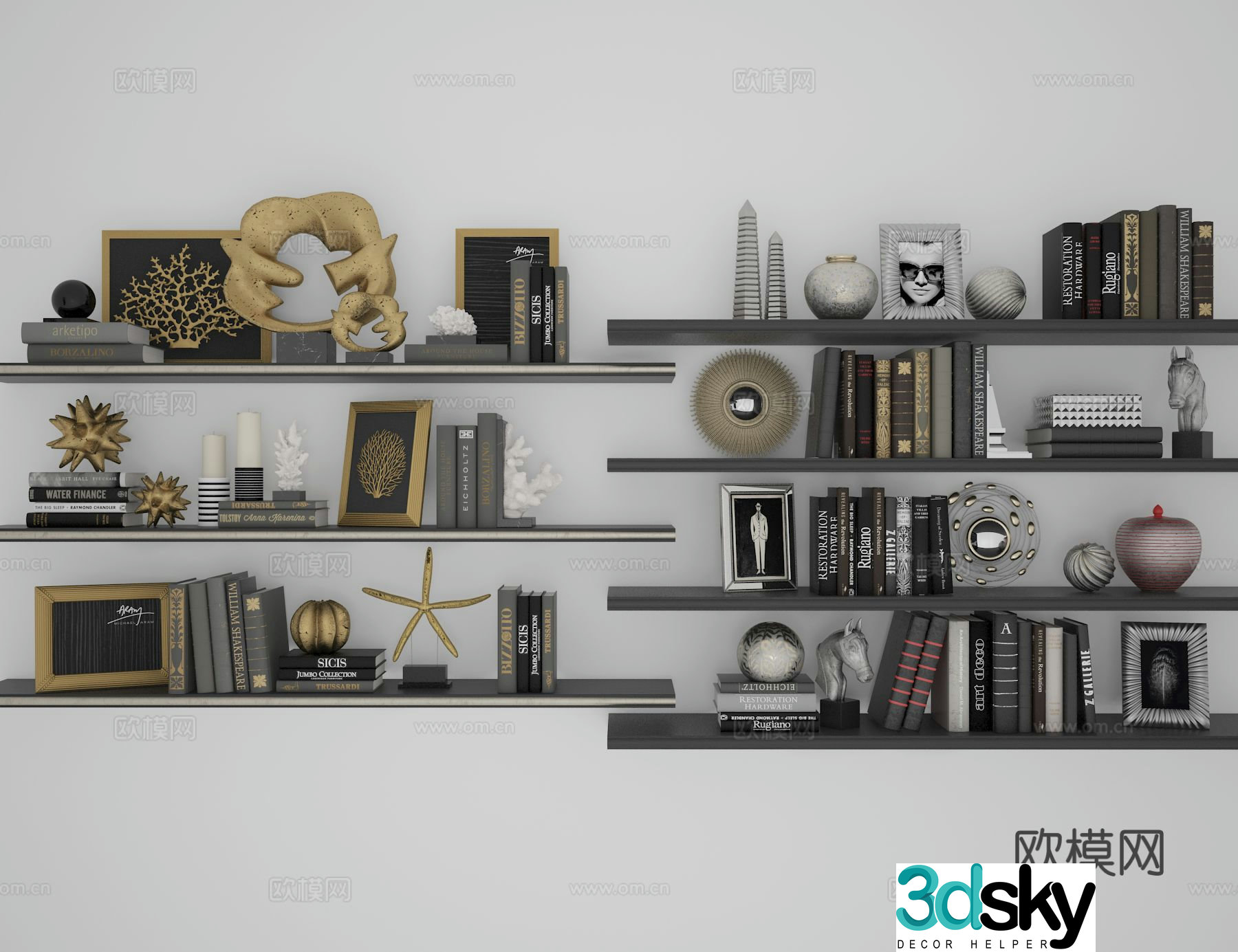 Modern decoration ornaments 3d model
