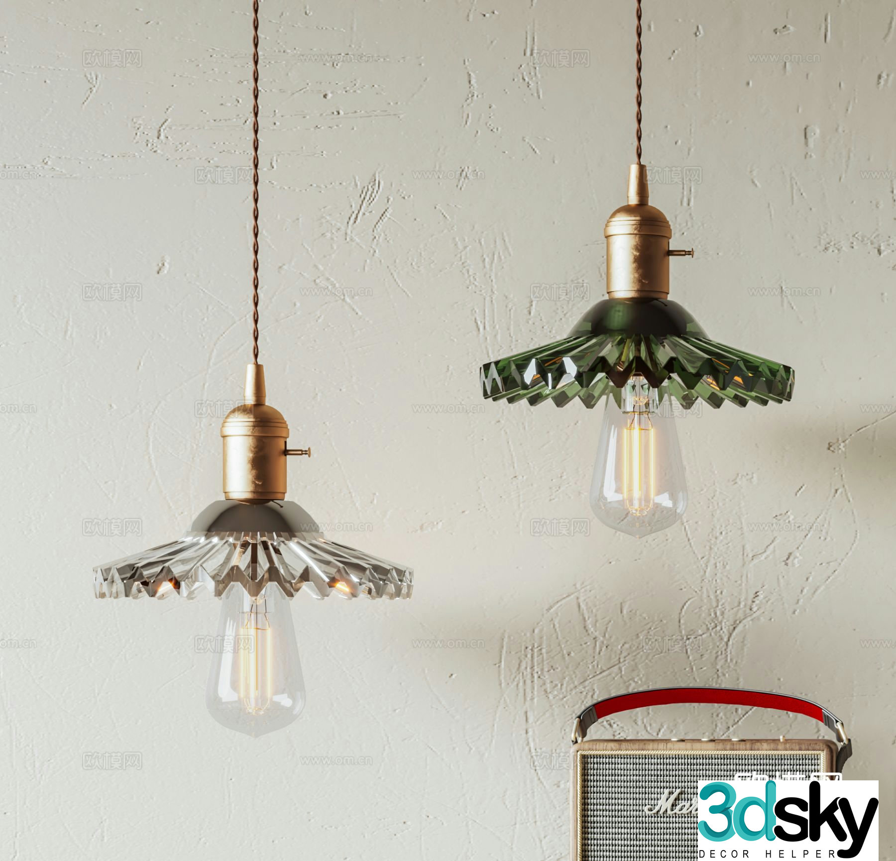 French chandelier bedside chandelier 3d model