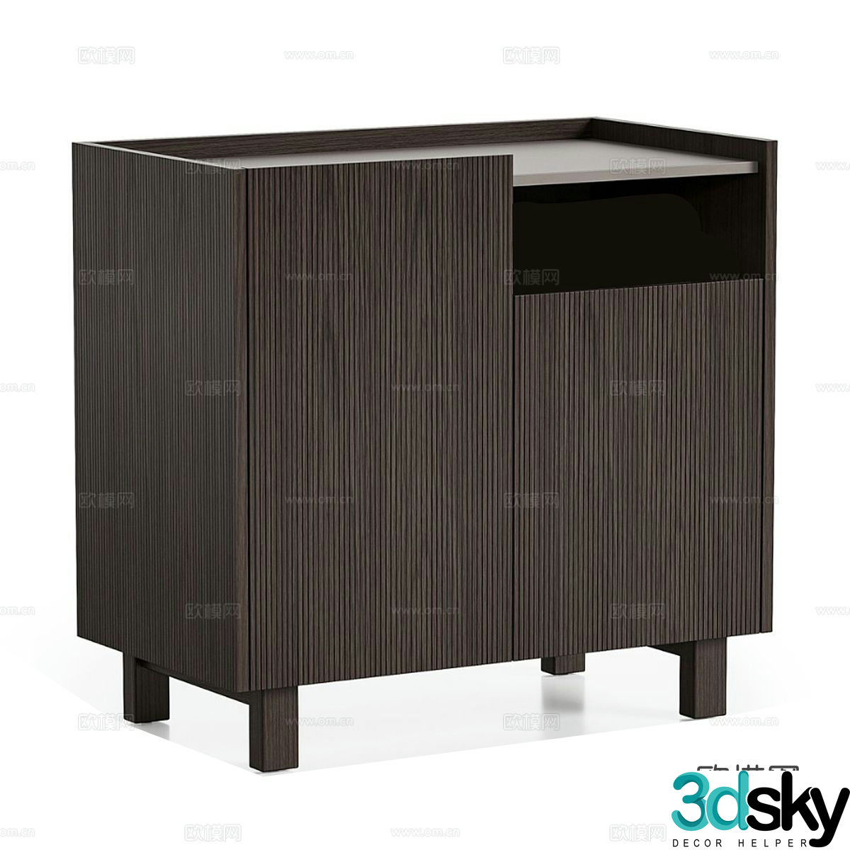 Nordic simple bedside table 3d model