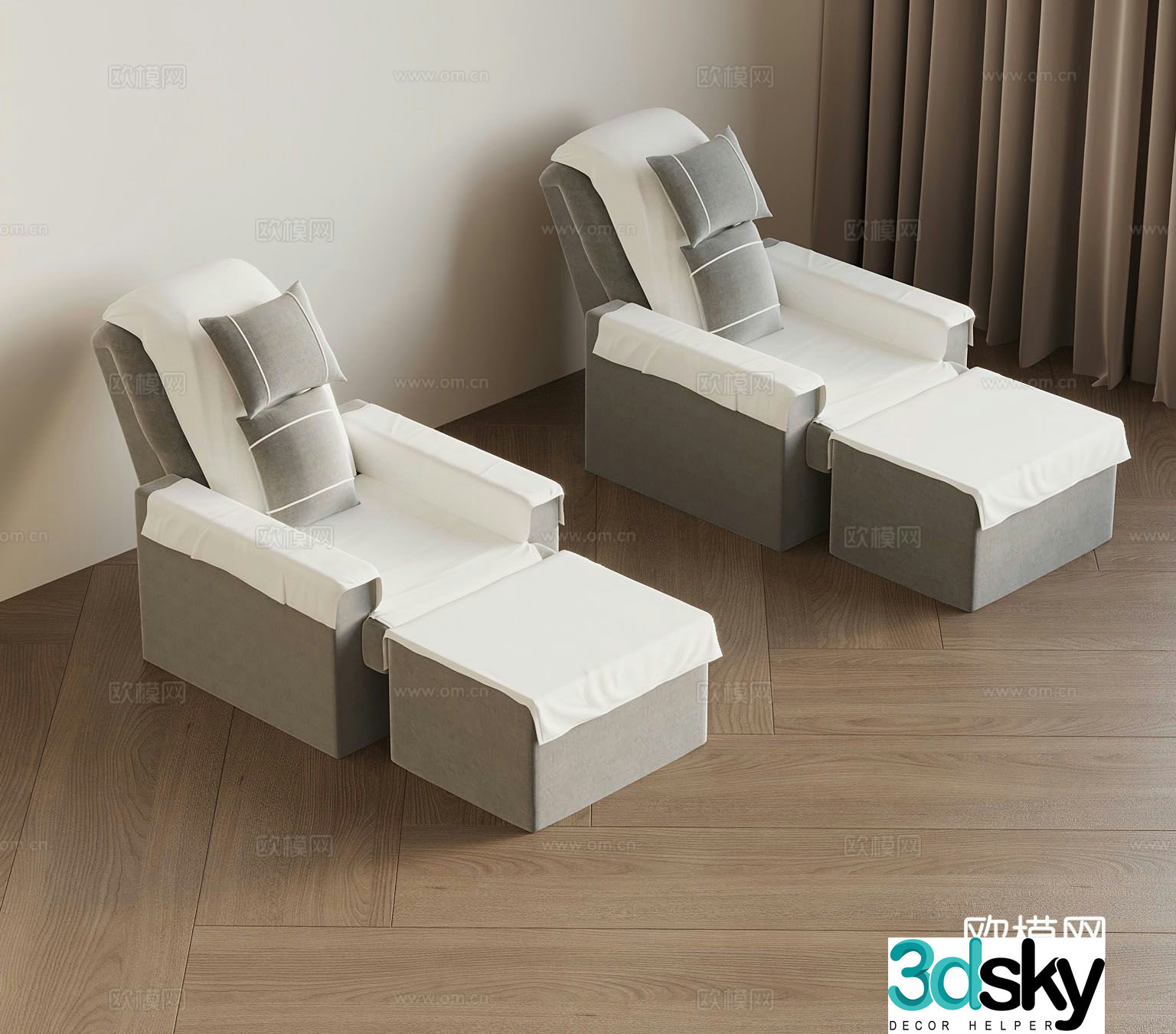 Massage chair foot bath chair massage sofa 3d model