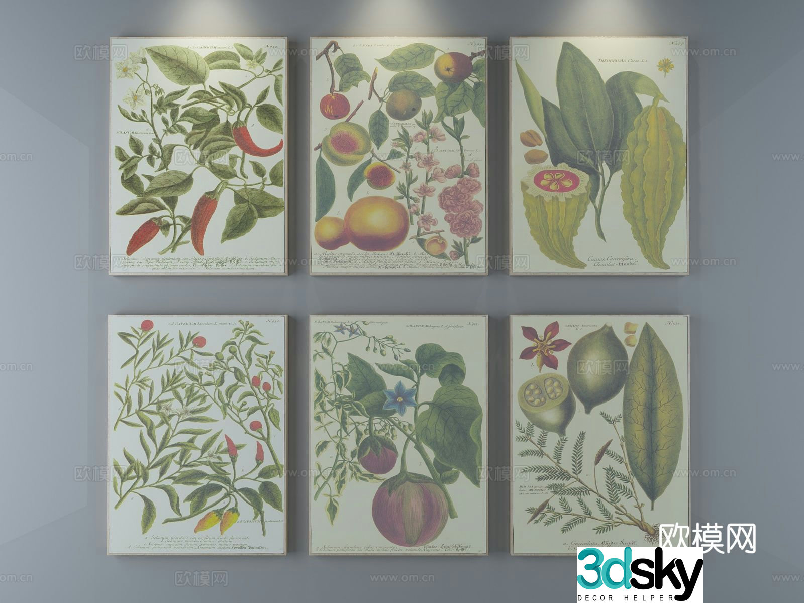 Modern minimalist painting fruit hanging painting decorative hanging painting 3D model