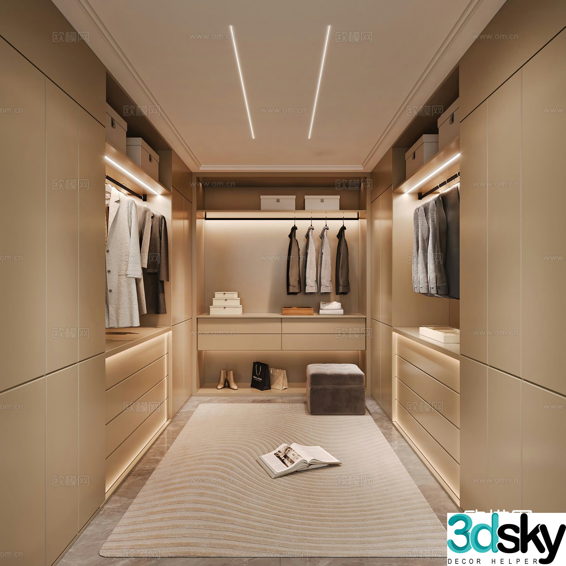 Modern cloakroom 3d model