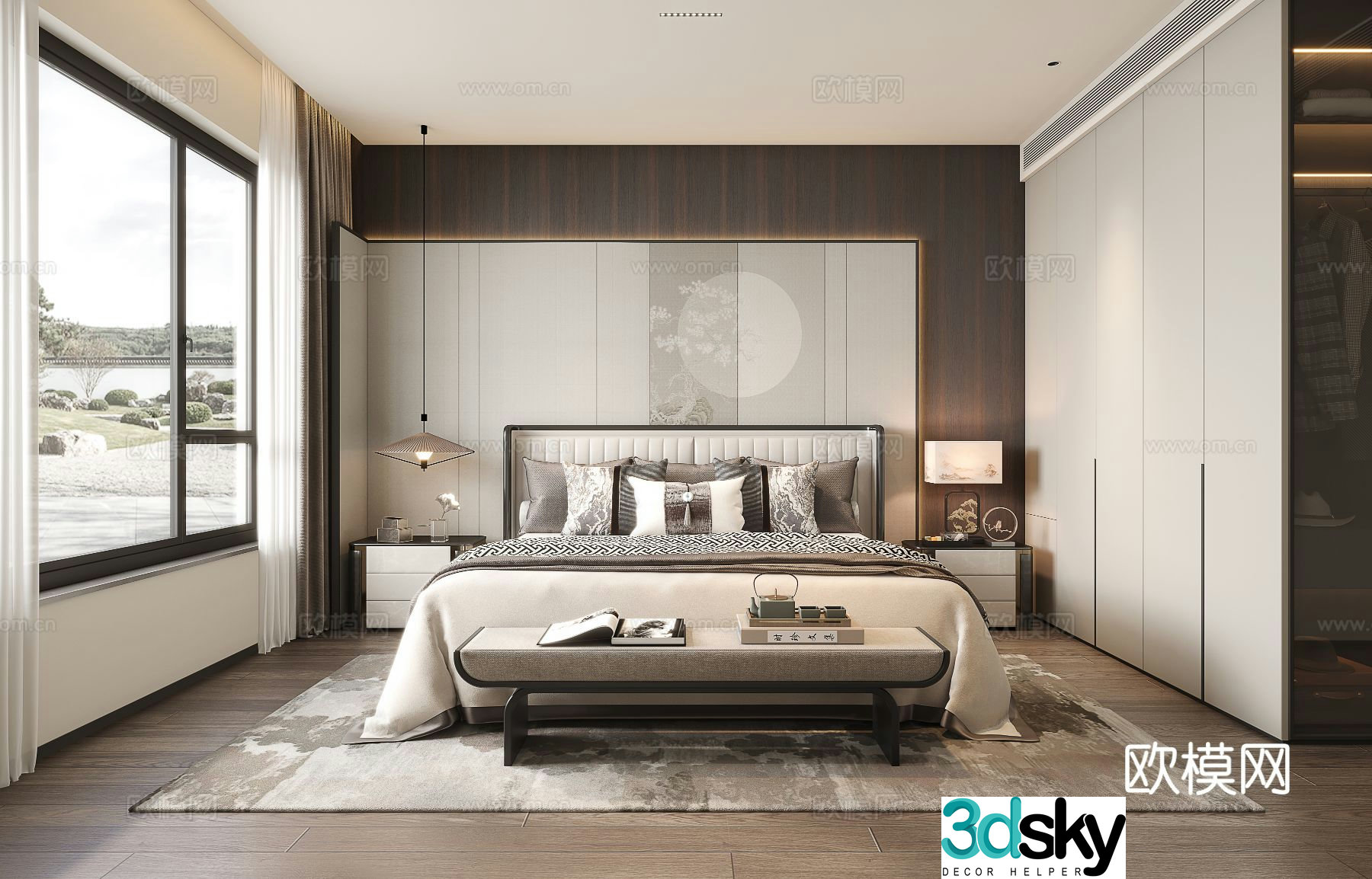 New Chinese style bedroom master bedroom 3d model