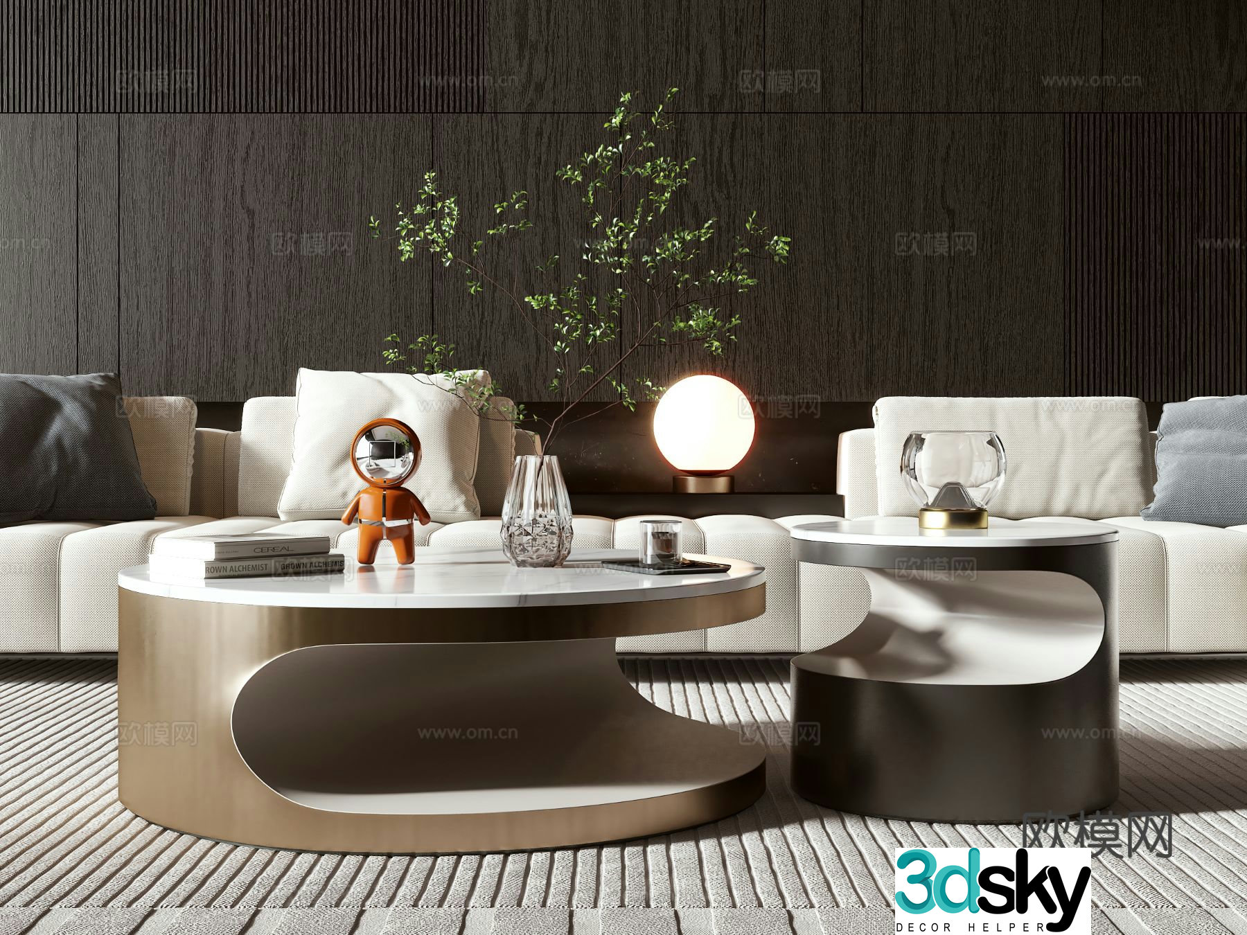 Italian style mother-in-law coffee table 3d model