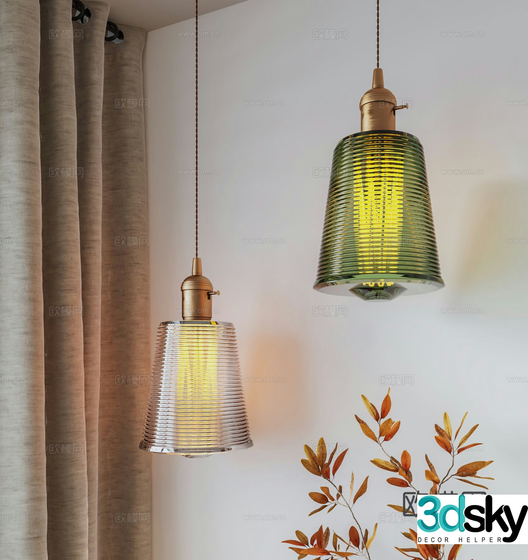 French chandelier bedside chandelier 3d model
