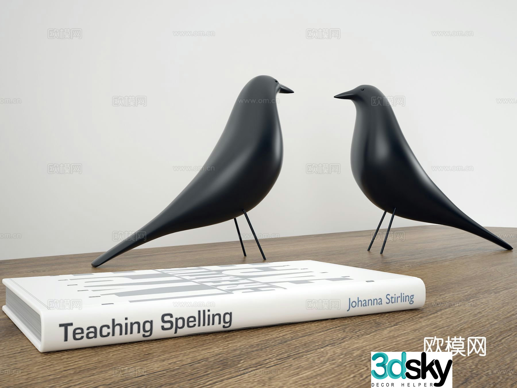 Book bird ornament 3d model