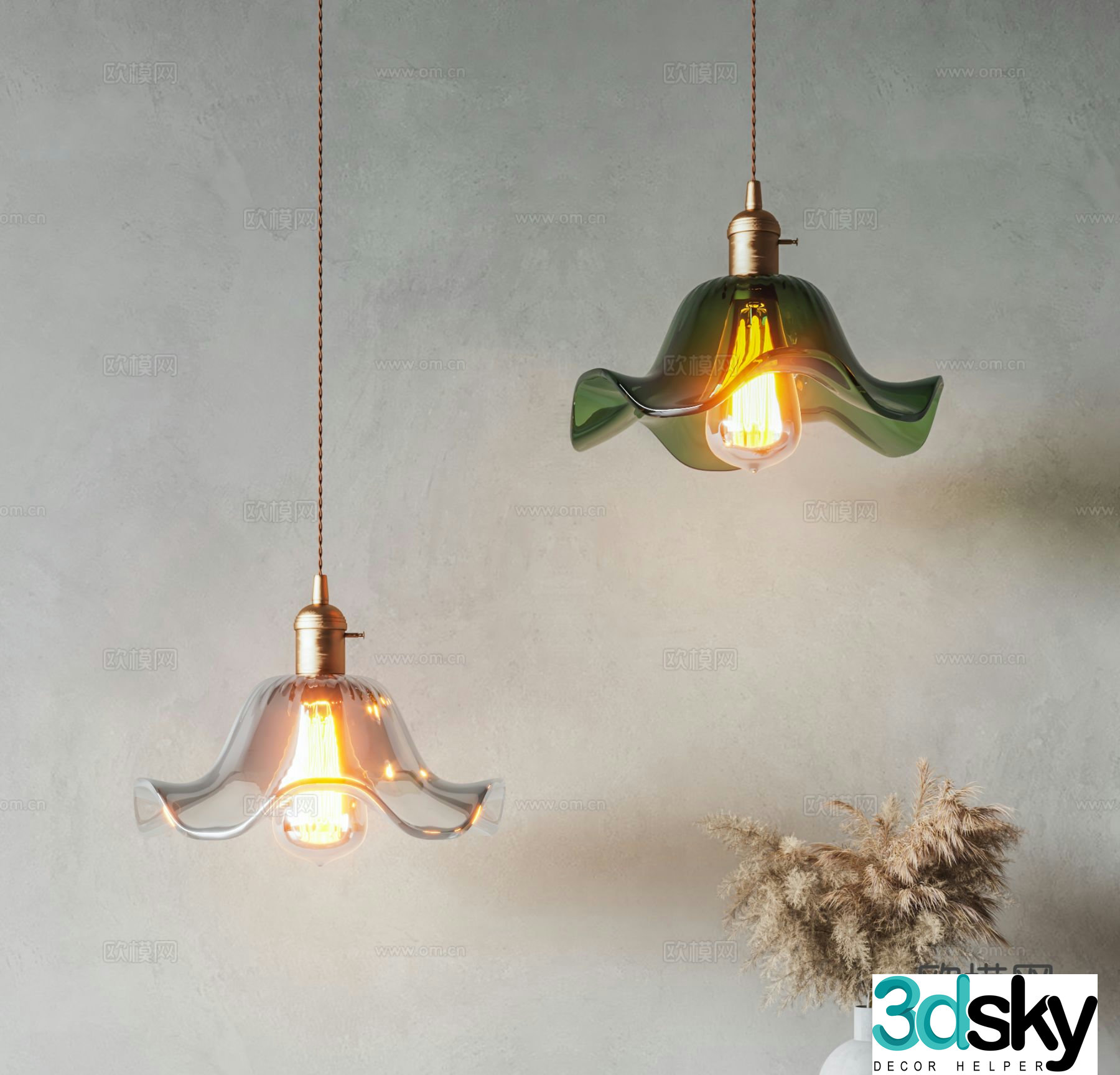French chandelier bedside chandelier 3d model